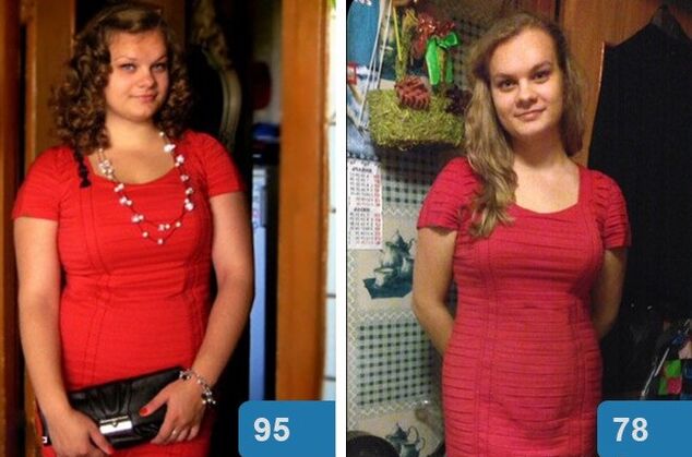 Nena antes e despois de perder peso en 4 semanas coa dieta Maggi